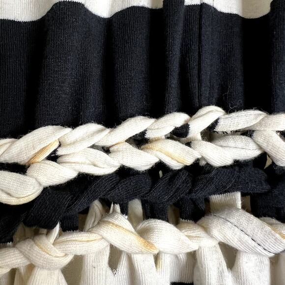 Knot Sisters Logan Braided Waist Jersey Maxi Dress Women Small Striped Nautical - Picture 9 of 14